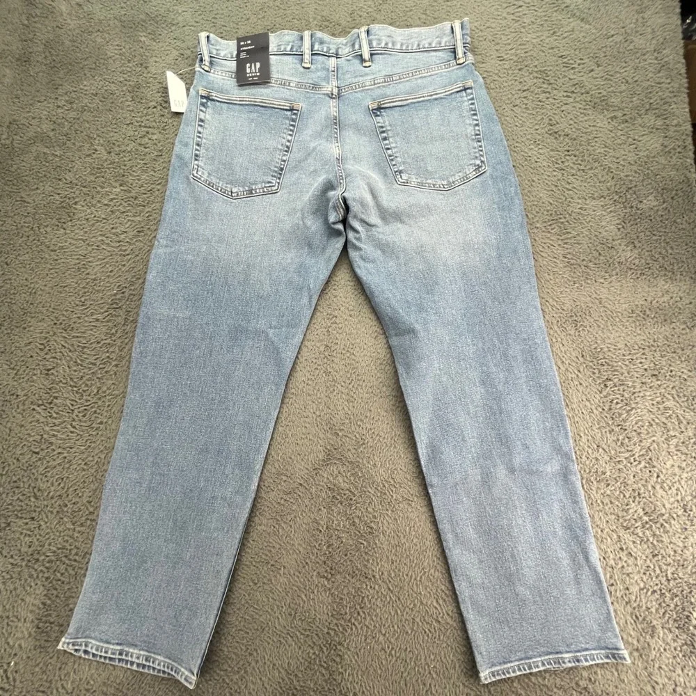 GAP Straight Leg Jeans Mens 36x32 Light Wash GapFlex Mid Rise‎ Denim